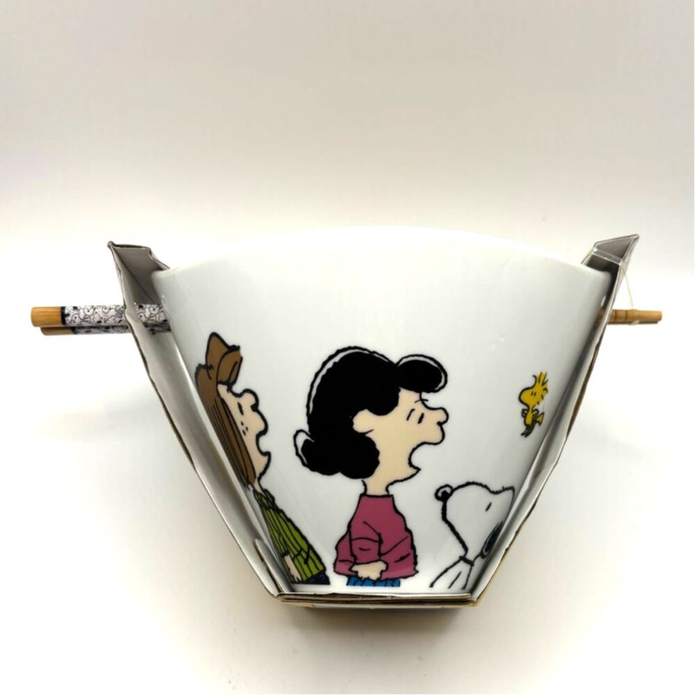 Charlie Brown, Peanuts, Snoopy Noodle, Ramen Bowl w/Chopsticks Set - New